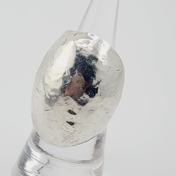 HOLLOW RING HAMMERED FOR TEXTURED HANDMADE IN STERLING SILVER METAL SIZE 6 - Picture 5 of 7